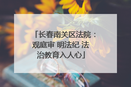 长春南关区法院：观庭审 明法纪 法治教育入人心