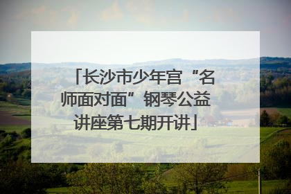 长沙市少年宫“名师面对面”钢琴公益讲座第七期开讲