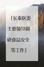 长泰区委主要领导调研食品安全等工作