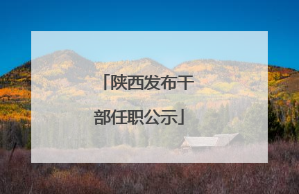 陕西发布干部任职公示