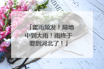 雷雨频发！局地中到大雨！雨终于要到河北了！