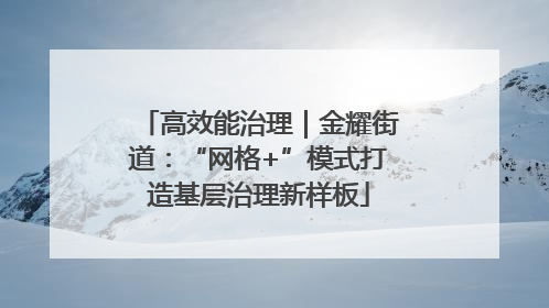 高效能治理｜金耀街道：“网格+”模式打造基层治理新样板