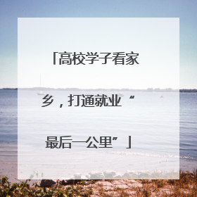 高校学子看家乡，打通就业“最后一公里”