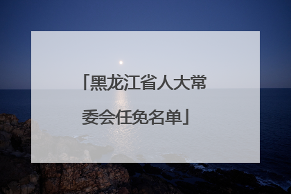 黑龙江省人大常委会任免名单