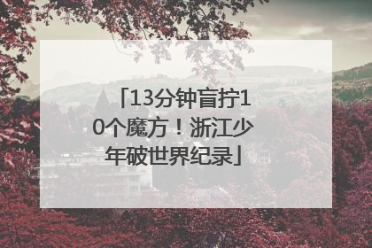 13分钟盲拧10个魔方！浙江少年破世界纪录