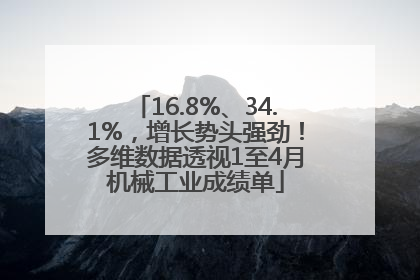 16.8%、34.1%，增长势头强劲！多维数据透视1至4月机械工业成绩单
