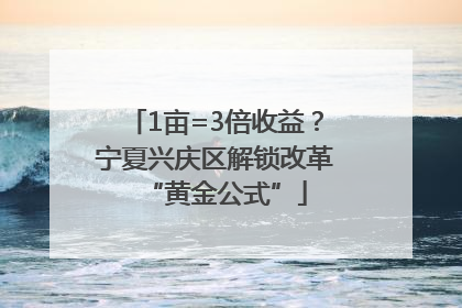 1亩=3倍收益？宁夏兴庆区解锁改革“黄金公式”