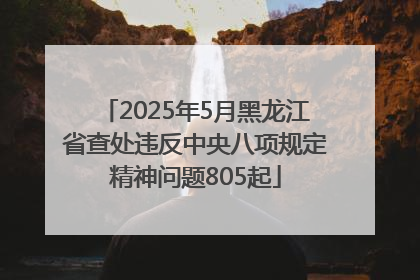 2025年5月黑龙江省查处违反中央八项规定精神问题805起