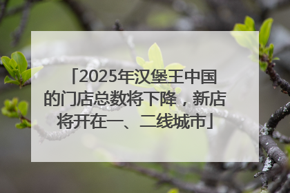 2025年汉堡王中国的门店总数将下降，新店将开在一、二线城市