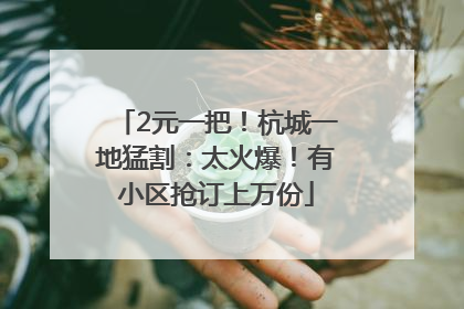 2元一把！杭城一地猛割：太火爆！有小区抢订上万份