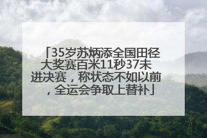 35岁苏炳添全国田径大奖赛百米11秒37未进决赛，称状态不如以前，全运会争取上替补