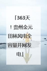 363天！贵州金元田林风电全容量并网发电