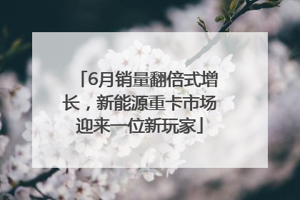 6月销量翻倍式增长，新能源重卡市场迎来一位新玩家